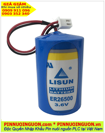 LISUN ER26500 (Dây zắc cắm), Pin nuôi nguồn LISUN ER26500 lithium 3.6v C 9000mAh chính hãng